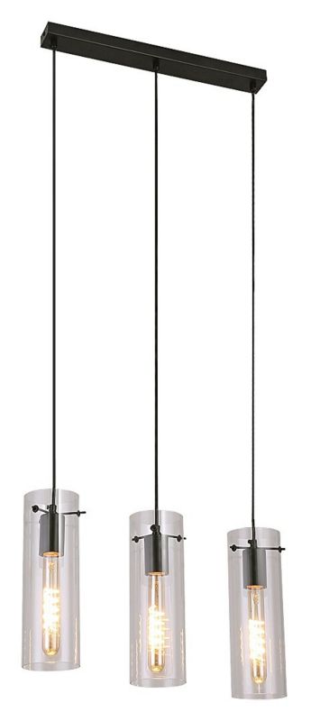 Lampa wisząca Rabalux Acantha czarno-przezroczysty wym: 120 x 50 x 9 cm 3xE27 x 1 szt.