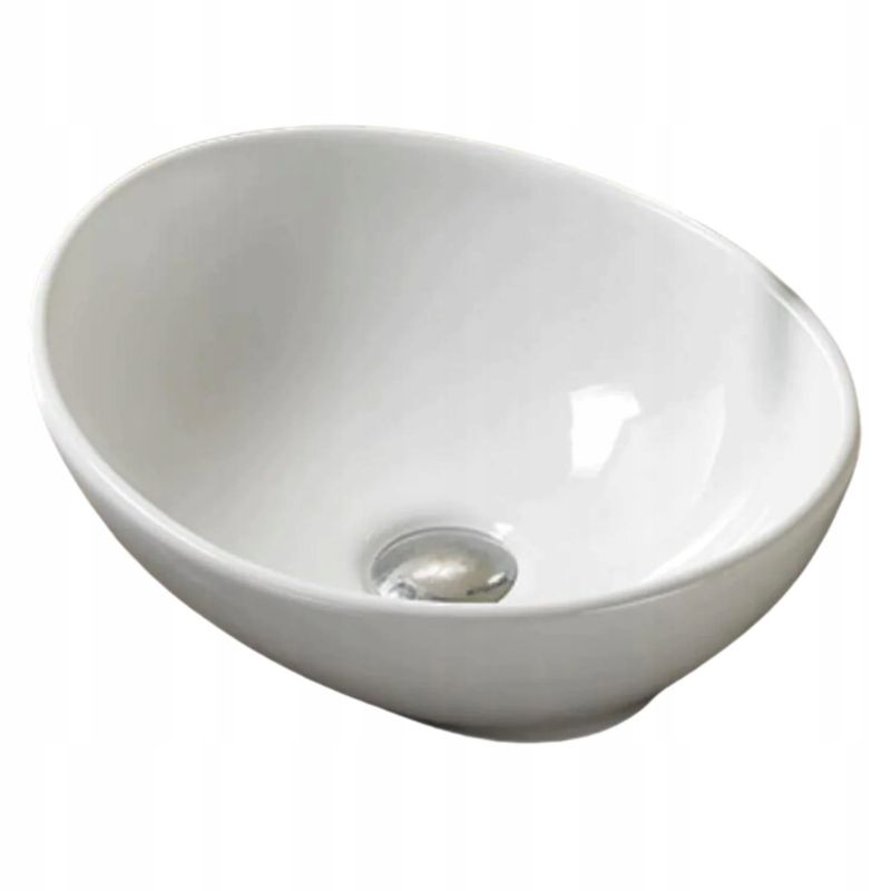Umywalka nablatowa Furnidea 40 cm biały połysk owalna LOLA 1 szt.