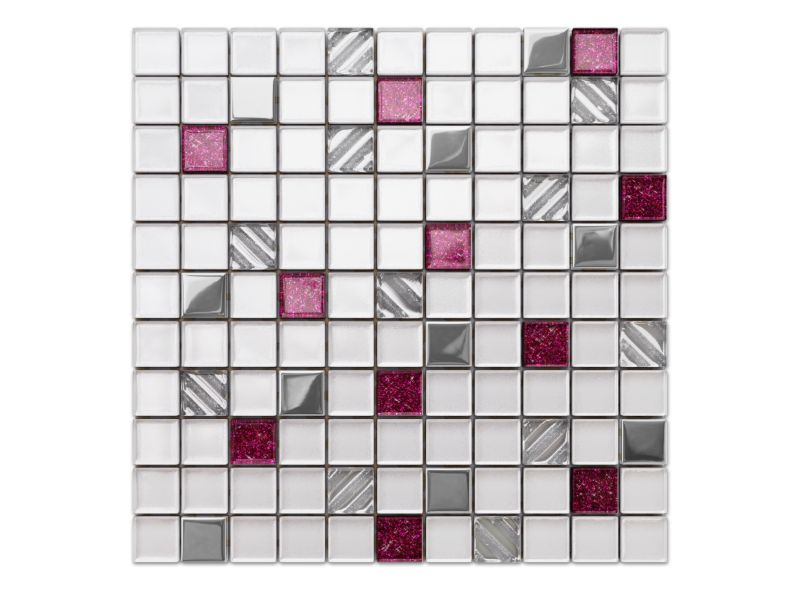 Mozaika szklana Ilcom pink sequin 30x30cm 1 szt.