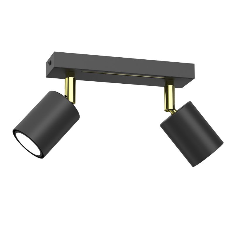 Lampa sufitowa Luminex Striper czarny mat-złoty połysk Listwa z lampami 2 x GU10 x 8W wym: 14,5 x 20 x 5,5 cm - 1 szt.