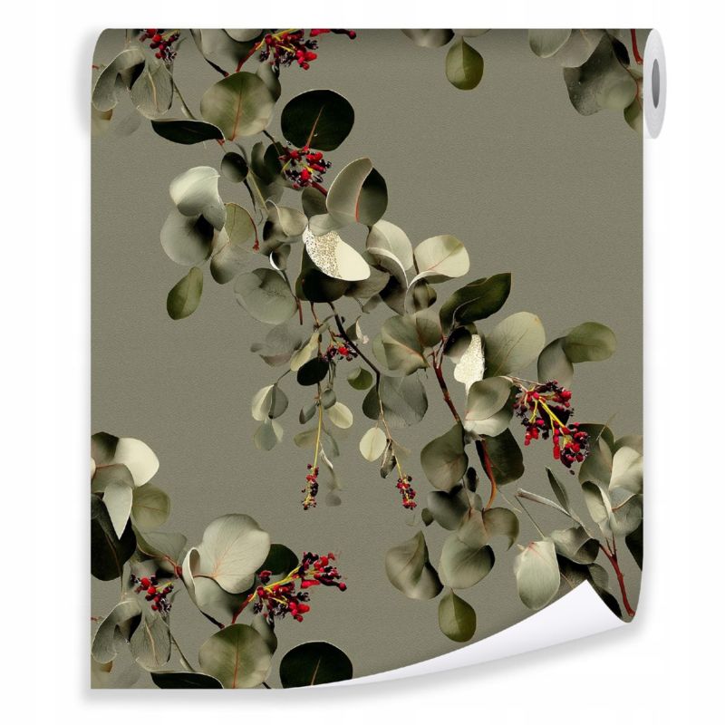 Tapeta WALLARENA Do Sypialni Salonu Na Flizelinie Kwiaty Abstrakcja Vintage Zielony 50x1000 cm T15774VE 1 szt.