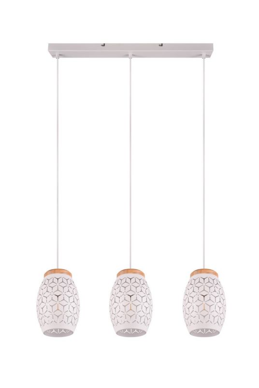 Lampa wisząca RL Bidar biała wym: 150 x 71 x 15 cm 3xE27 x 1 szt.