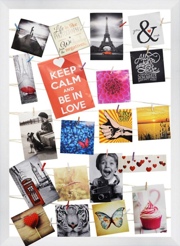 Galeria na zdjęcia 55 x 75 cm sznurkowa biała