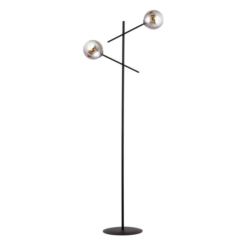 Lampa podłogowa stojąca Emibig Linear czarna-chromowana 2 x E14 x 10W wym: 150 x 59 x 59 cm - 1 szt.