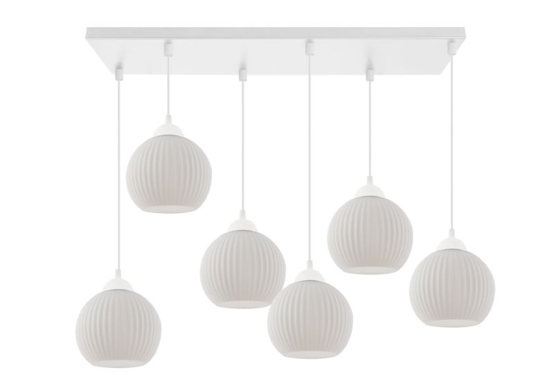 Lampa sufitowa wisząca Light Home LH Riffle Kula 6x E27 60W biały 1szt.