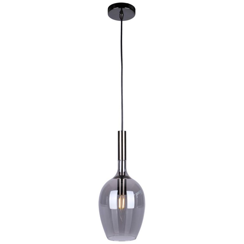 Lampa wisząca Milagro Lugano 8133 czarna-chromowana szerokość 15 cm 1xE14 x 40W 1 szt.
