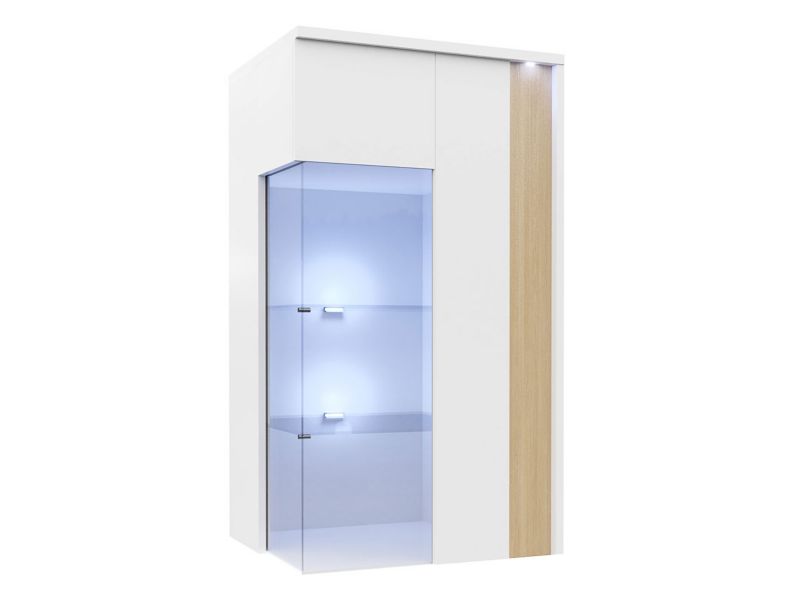 Witryna MIRJAN 24 Marco górna 50 prawa biały / biały połysk / okleina naturalna 1 szt.