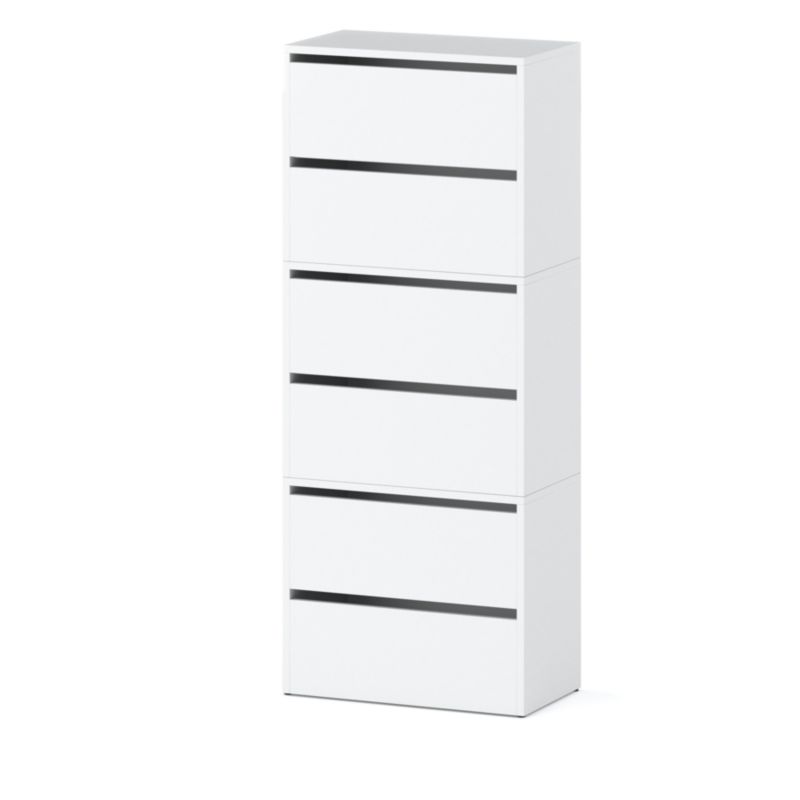 Szafka Na Buty Stiv-Meble 6 Drzwi 3 Moduły 60Cm Biały Mat 60X36X150 Cm 1Szt.