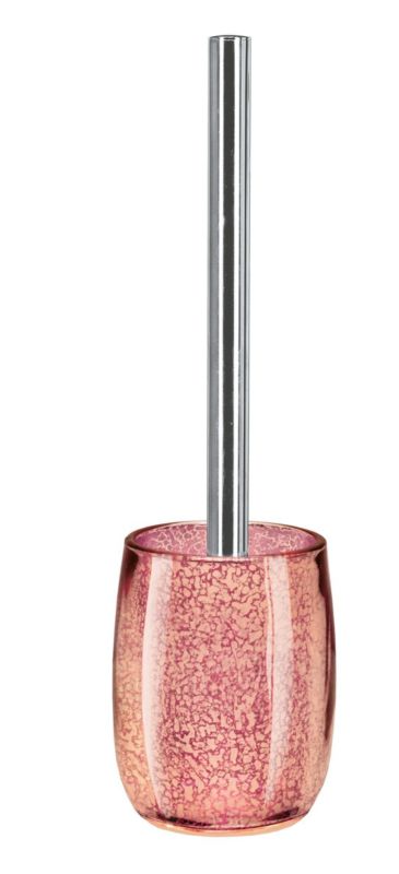 Szczotka toaletowa Kleine Wolke Mercury złoty koralowy szkło, stojąca 39 cm, 1 szt.