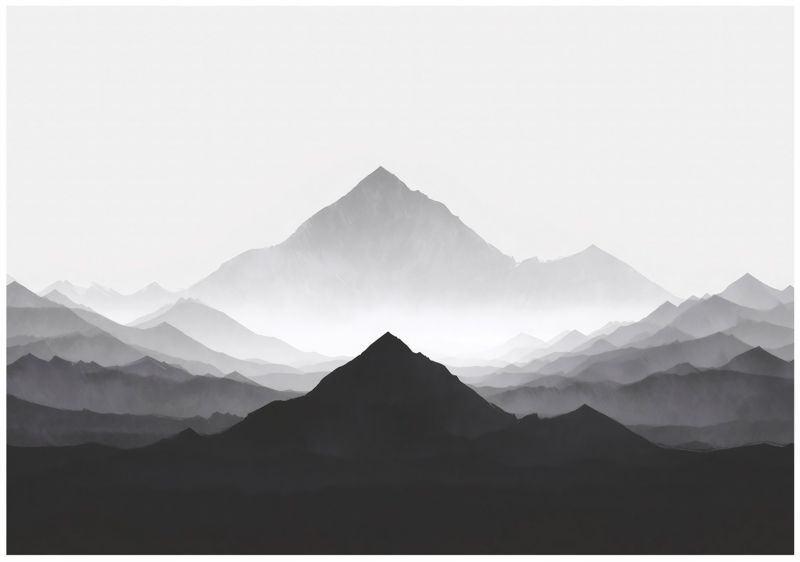 Fototapeta WALLARENA Do Sypialni Salonu Na Flizelinie Góry Natura Akwarela Szary 350x250 cm 16135VX7 1 szt.