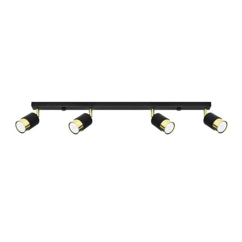 Lampa sufitowa Sollux Lighting Nero czarno-złota 4 x GU10 x 10W wym: 18 x 5 x 81 cm - 1 szt.