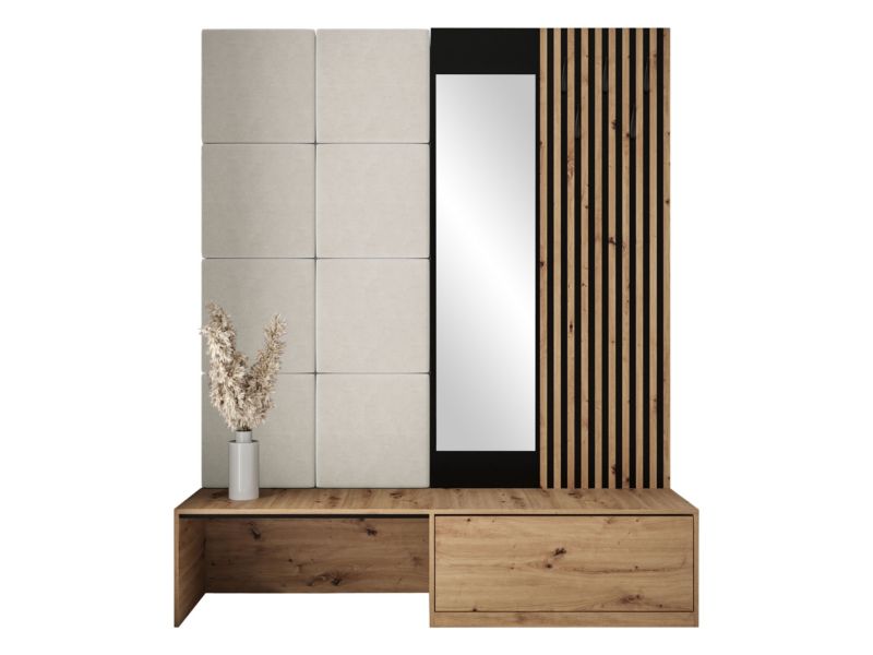 Zestaw MIRJAN 24 Premium I dąb artisan/czarny + beżowy 1 kpl.