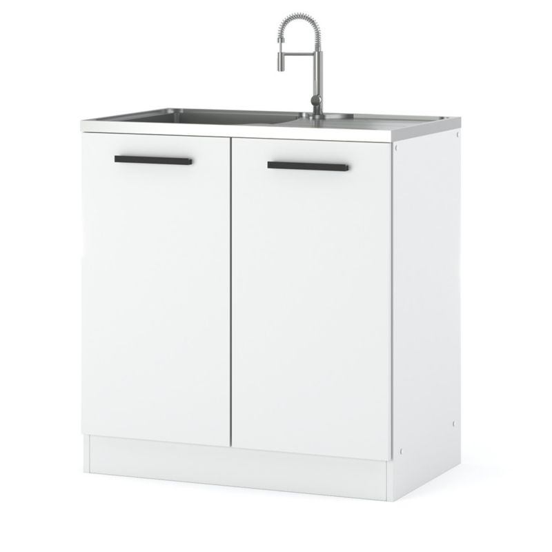 Szafka Kuchenna Hurtownia-Mebli Stojąca Pod zlewozmywak Blanka dolna D80 zlew 80cm Biały Mat Biały Mat 80x47x82.2 cm 1szt.