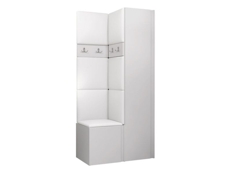 Garderoba MIRJAN 24 Orion XXIV biały + biała ekoskóra 1 kpl.