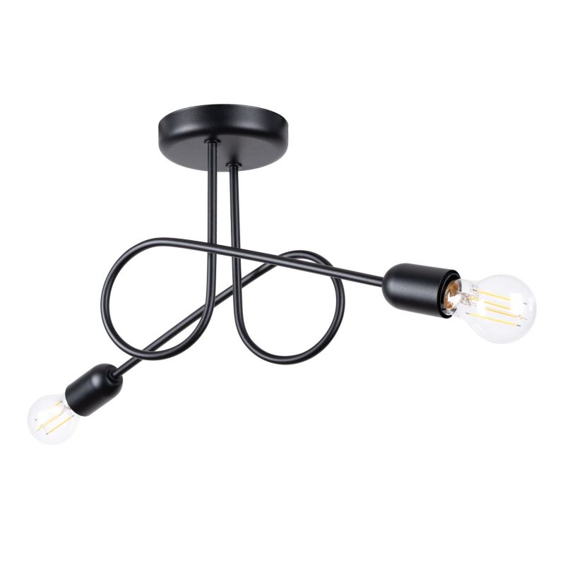 Lampa sufitowa wisząca Sollux Lighting Loop 4139 czarna szerokość 57 cm 2xE27 x 1 szt.