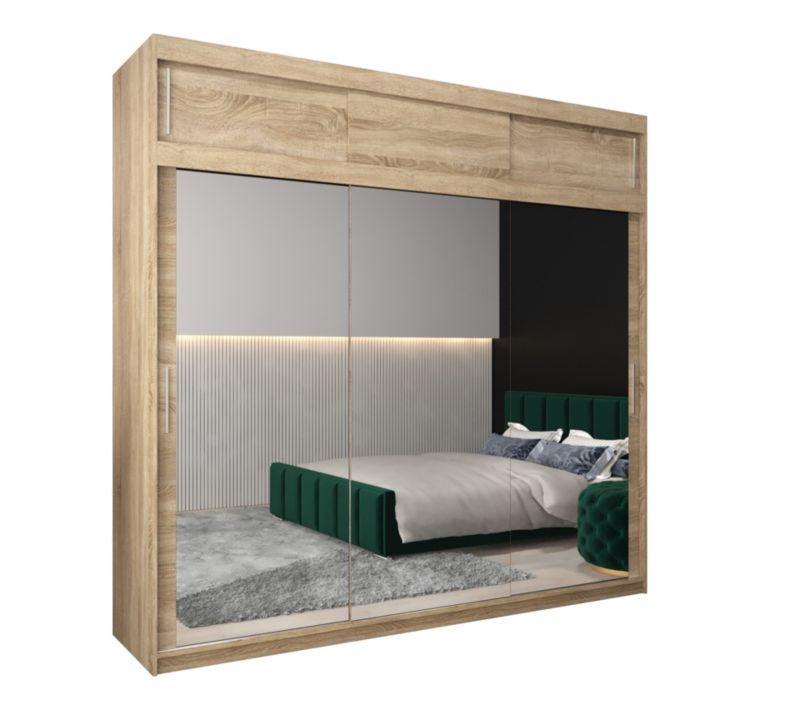 Szafa przesuwna Garderoba Abiks Tokyo 3 250 sonoma + sonoma z nadstawką 1 szt.