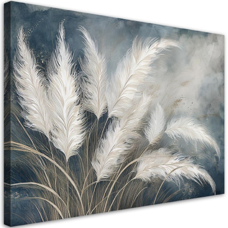 Obraz do salonu Feeby Trawa Pampasowa Botanika Szary 120x80 cm 1szt