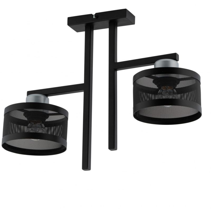 Lampa sufitowa wisząca Sigma Lighting Off 4350 czarno-srebrna dekoracyjna 2xE27 x 1 szt.