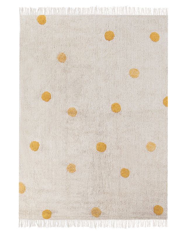 Dywan dziecięcy bawełniany 140 x 200 cm beżowy z żółtym Dardere 1 szt.