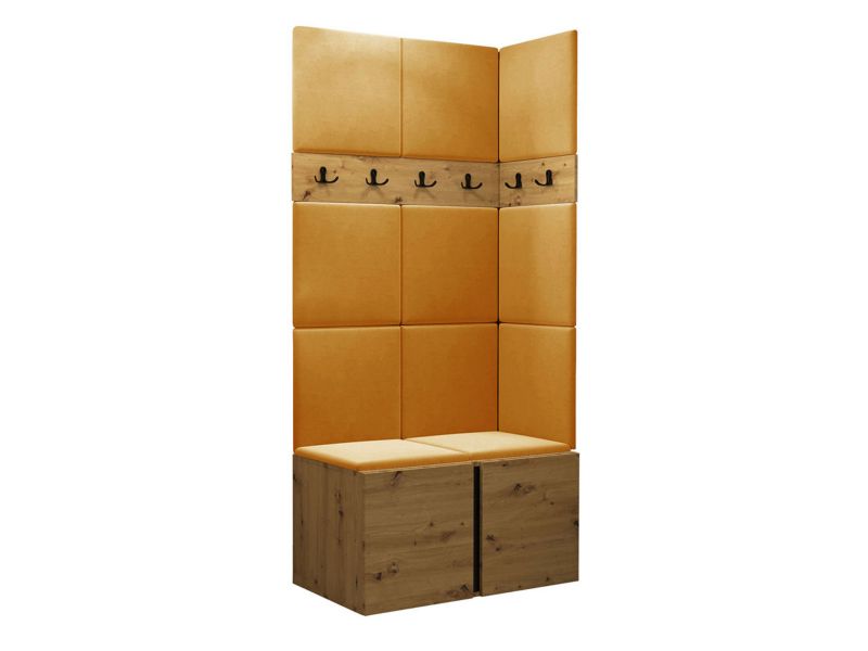 Garderoba MIRJAN 24 Orion I dąb artisan/czarny + żółty 1 kpl.