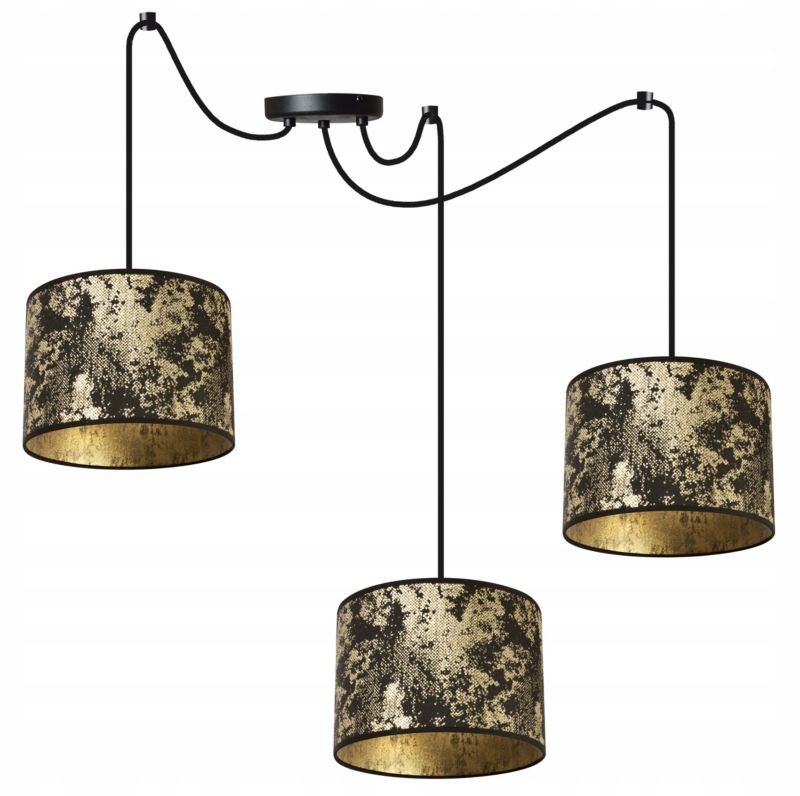 Lampa sufitowa wisząca Light Home LH Pająk Werona 3x E27 60W złoty/czarny 1szt.