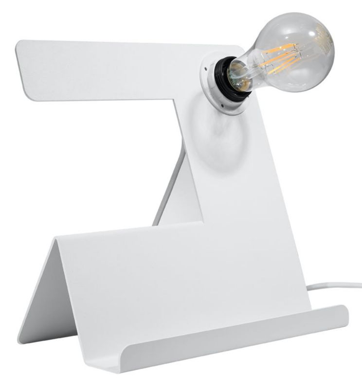 Lampa biurkowa Sollux Lighting Incline biała 1 x E27 x 60W IP20 wym: 17 x 25 x 25 cm metal - 1 szt.