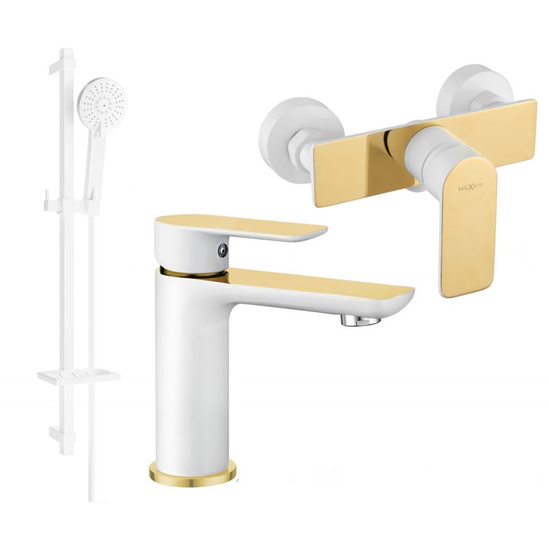 Zestaw prysznicowy Mexen Alfa biały/złoty 745704DQ40-25 1 szt.