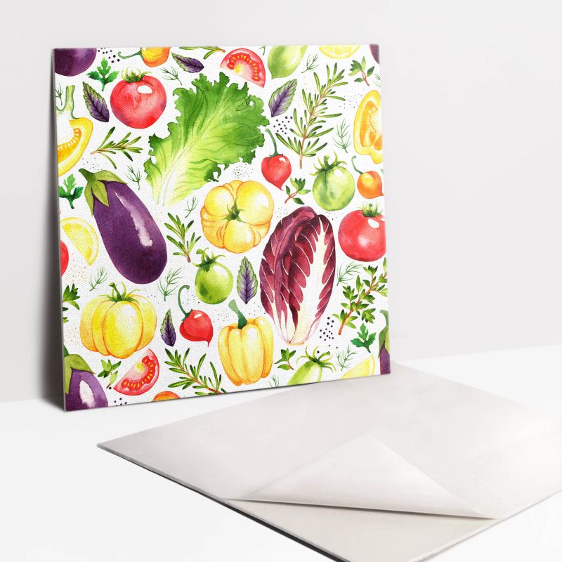 Kafelki samoprzylepne Tulup 30x30 cm Kolorowe warzywa 9 szt. II