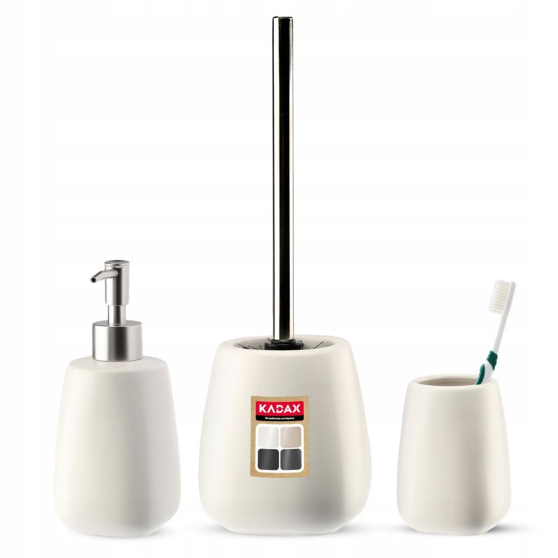 Zestaw Łazienkowy KADAX 3 elementy Komplet Biały 3 szt.