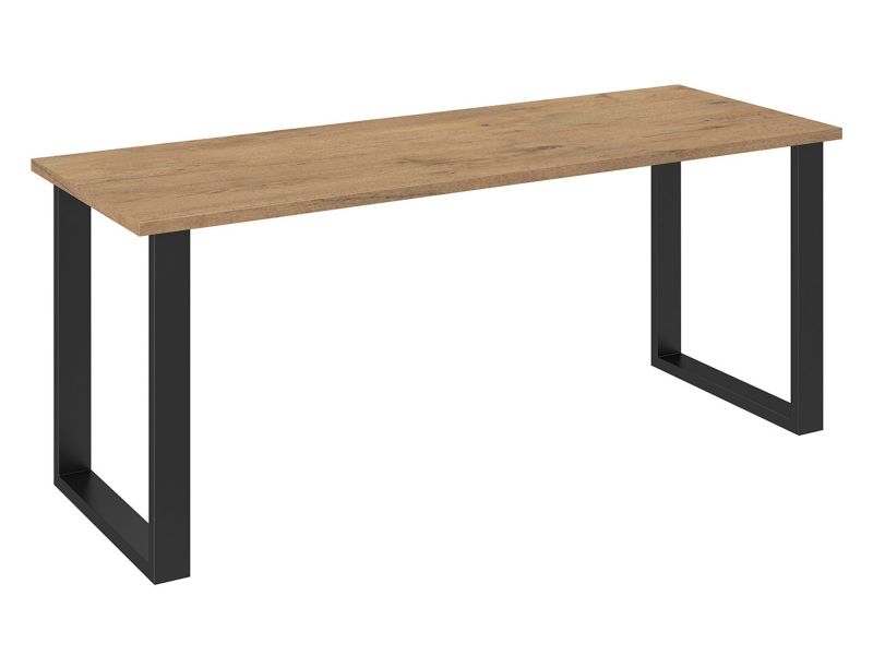 Stół industrialny MIRJAN 24 Imperial 185x67 dąb lancelot / czarny 1 szt.