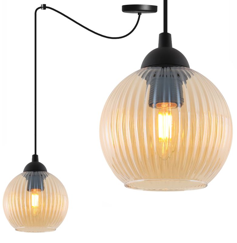 Lampa sufitowa wisząca Light Home LH Riffle Pająk Kula 1x E27 60W miodowy 1szt.