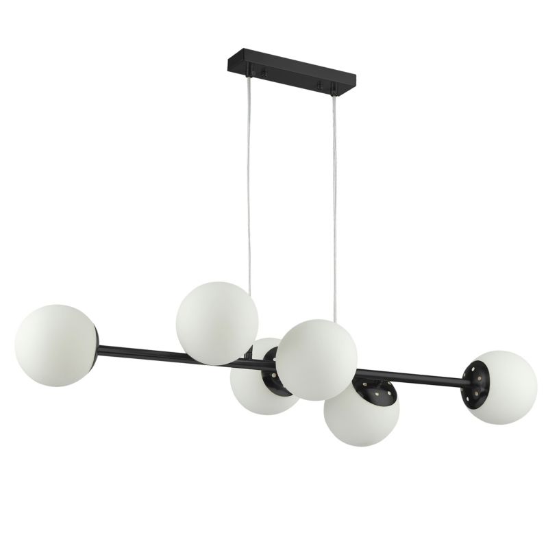 Lampa sufitowa wisząca MasterLED Bali 6x LED E27 G45 żyrandol kule 90 cm IP20 czarna 1szt.