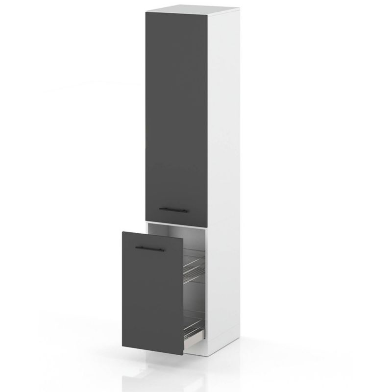 Szafka Kuchenna Hurtownia-Mebli Stojąca Cargo S40 CARGO sPremium 40cm Biały Mat Szary Mat 40x58x211 cm 1szt.