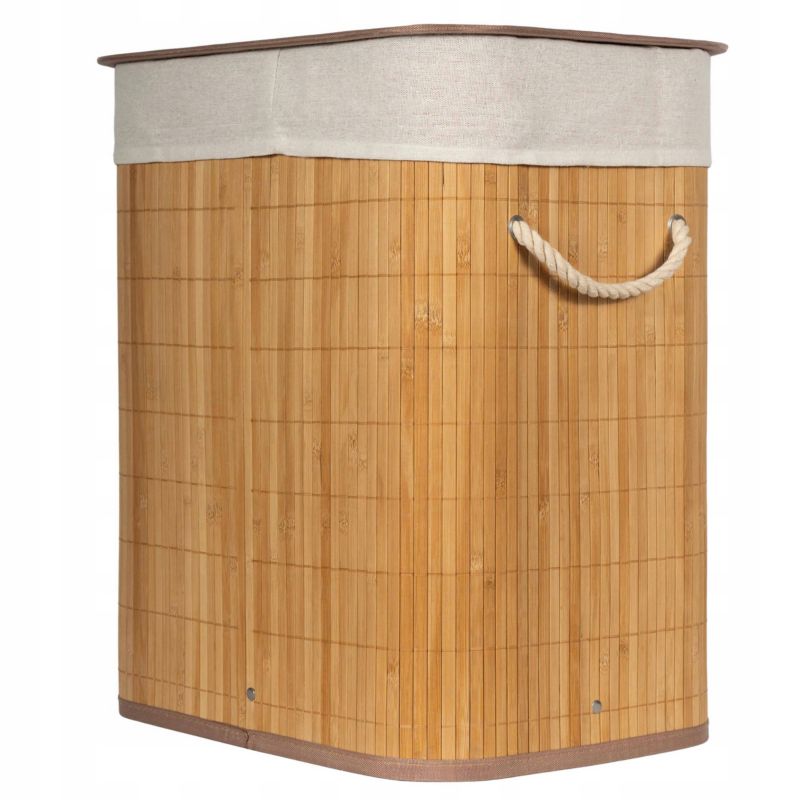 Kosz na pranie 72L Rodeno bambusowy z pokrywą wyjmowany wkład 1 szt.