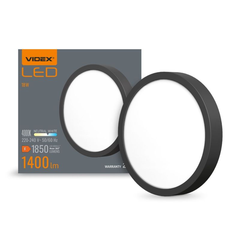 Plafon sufitowy nowoczesny Videx czarno-biały LED 15W wym: 2,9 x 19,2 cm - 1 szt.