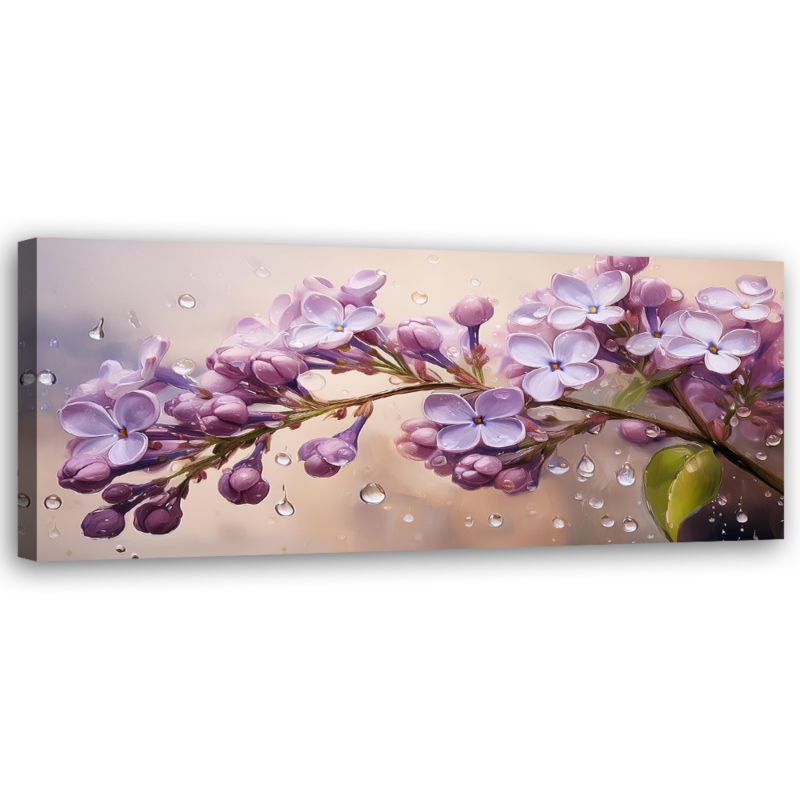 Obraz do salonu sypialni Feeby Rośliny Kwiaty Bzu Fioletowe 150x50 cm 1 szt