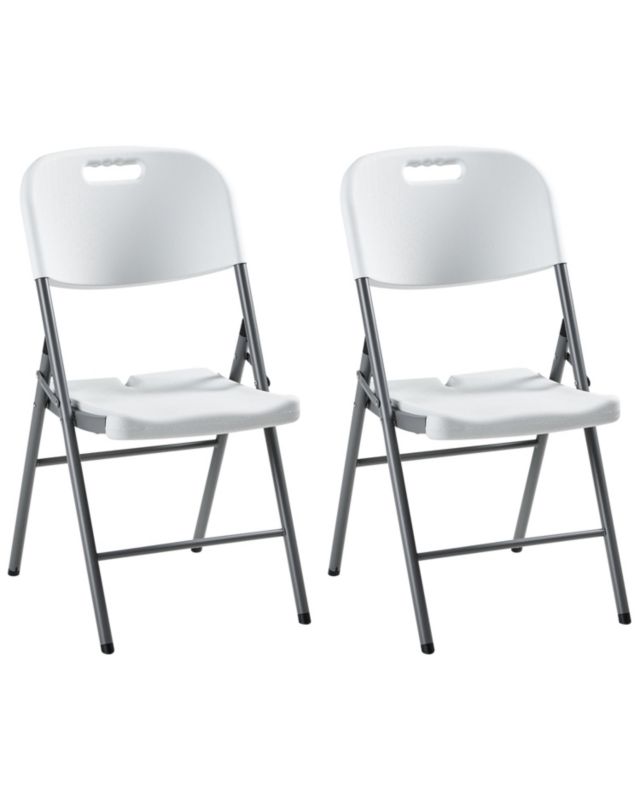 Zestaw 2 krzeseł ogrodowych Cugnoli Składane Biały 1 par.