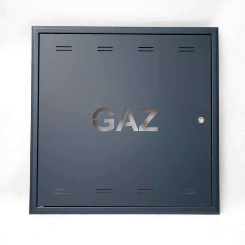 Szafka gazowa podtynkowa 60 x 60 x 5 cm antracytowa