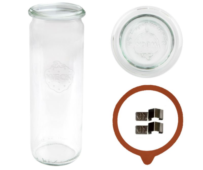 Słoik MODO24 Weck 600 ml fi 60 cylinder szklane wieko gumka zapinki 1 kpl.