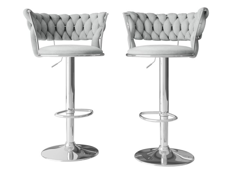 Komplet dwóch hokerów MIRJAN 24 Muz BS-1141/CM szary 2 szt.