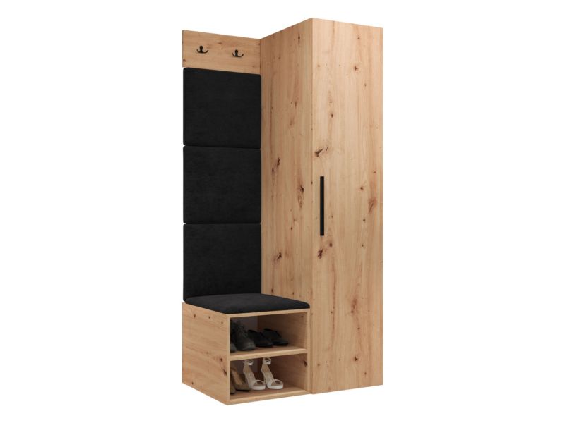 Garderoba MIRJAN 24 Medi III dąb artisan + czarny 1 kpl.