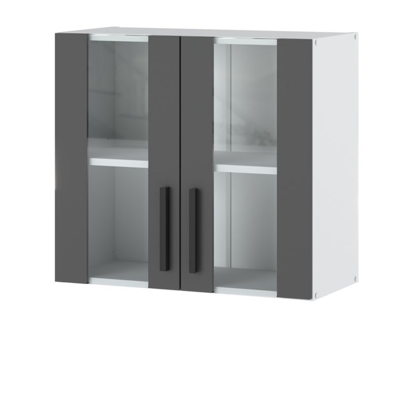 Szafka Kuchenna Hurtownia-Mebli Wisząca Blanka górna W80 Witryna 80cm Biały Mat Szary Mat 80x30x60 cm 1szt.