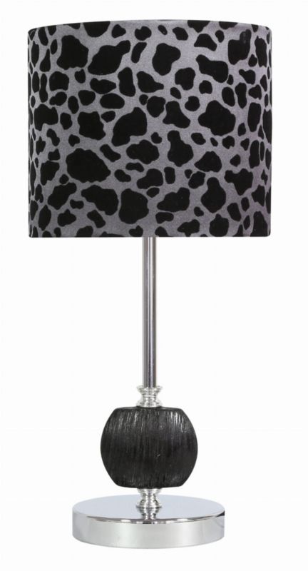 Lampa stołowa Candellux Cort chromowana czarna 1 x E27 x 60W IP20 wym: 40 x 19 x 19 cm tkanina - 1 szt.