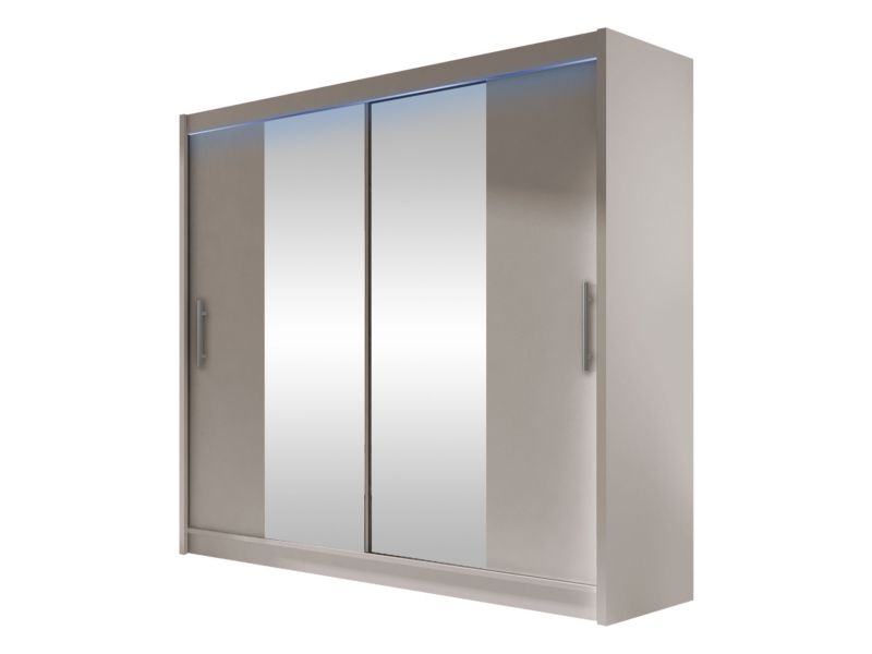 Szafa MIRJAN 24 z drzwiami przesuwnymi London II z oświetleniem RGB kaszmir/lustro 1 szt.
