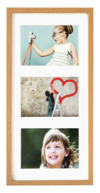 Ramka BD art 23x50 cm dębowa na 3 zdjęcia 13x18 brązowa 1 szt.
