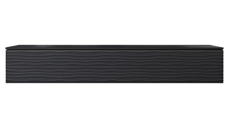 Szafka RTV MIRJAN 24 D180 MDF czarny/czarna fala 1 szt.