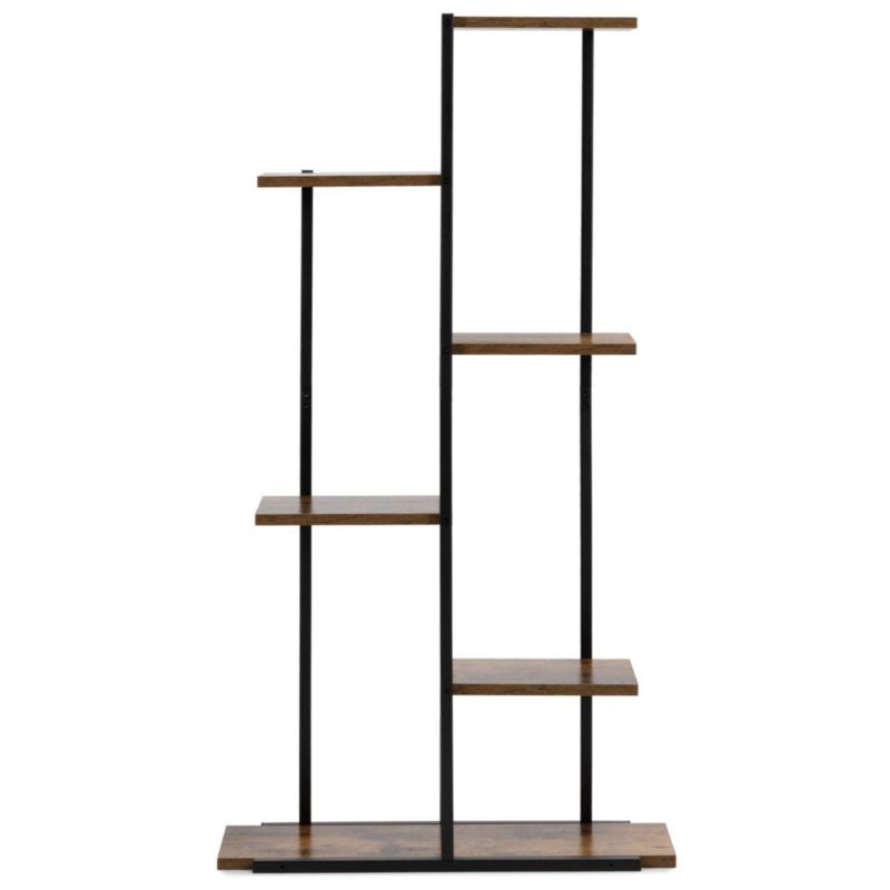 Stojak na kwiaty Springos 113 cm kwietnik metalowy z 6 półkami loft wielopoziomowy do salonu 1 szt.