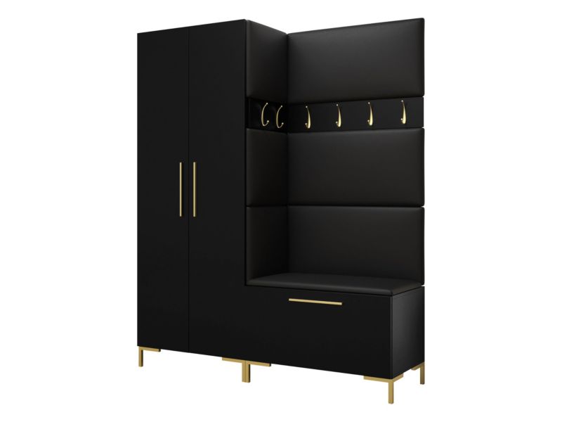 Garderoba MIRJAN 24 Zilion I czarny + czarna ekoskóra 1 kpl.