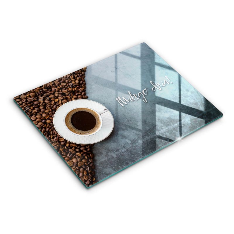 Szklana deska do krojenia Wallfluent 40x52 cm Filiżanka kawy, Miłego dnia 1 szt.