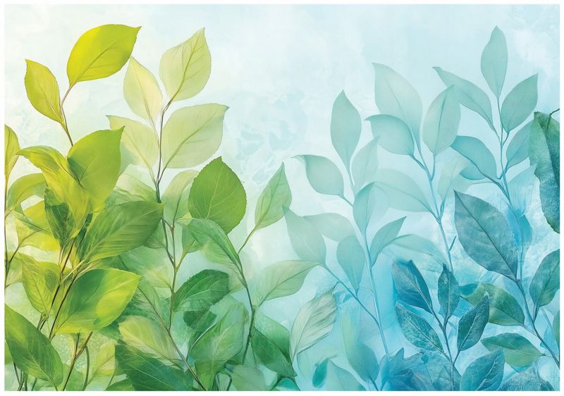 Tapeta Do Sypialni Salonu Kuchni WALLARENA 400x280 cm Dekoracja Fototapeta Liście Zielone 1 szt.